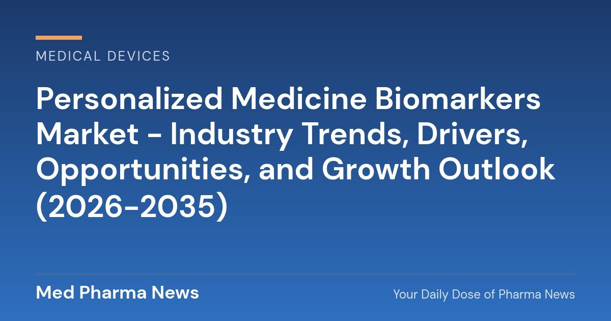 Personalized Medicine Biomarkers Market – Industry Trends, Drivers, Opportunities, and Growth Outlook (2026–2035)