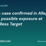 MedPharmaNews.com banner: measles case confirmed in Allegheny County with possible exposure at McCandless Target