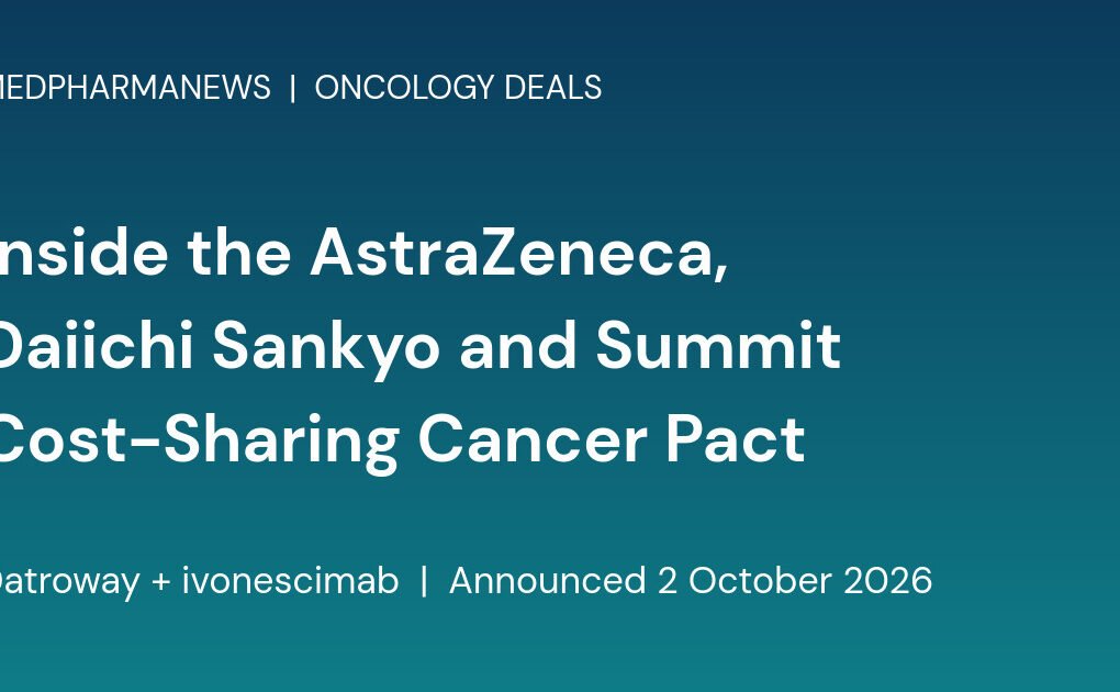 Branded card reading Inside the AstraZeneca, Daiichi Sankyo and Summit Cost-Sharing Cancer Pact
