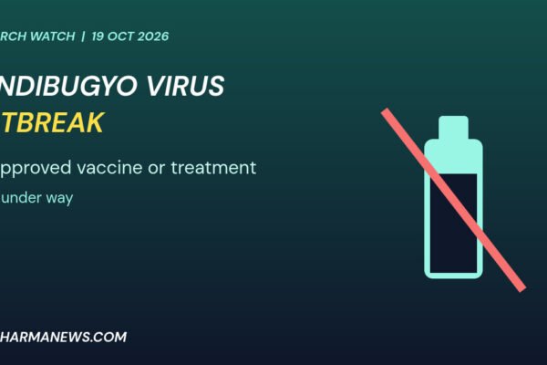 Graphic: Bundibugyo virus outbreak with a crossed-out vaccine vial showing no approved vaccine