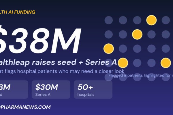 Graphic: Healthleap raises $38M, with flagged hospital inpatients highlighted among a grid of patients