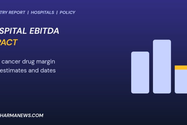 Graphic: hospital EBITDA impact shown as three bars with one reduced segment