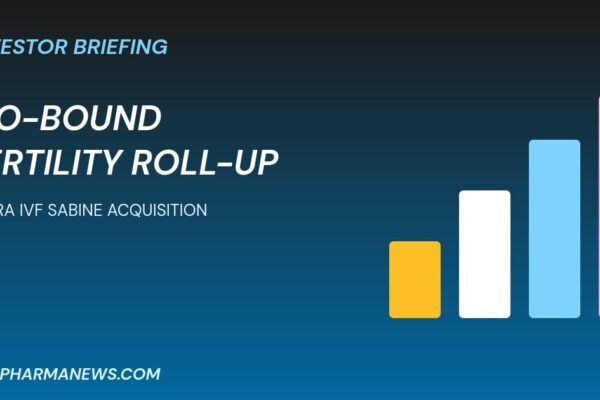 Indira IVF Sabine acquisition investor briefing graphic with growth bars