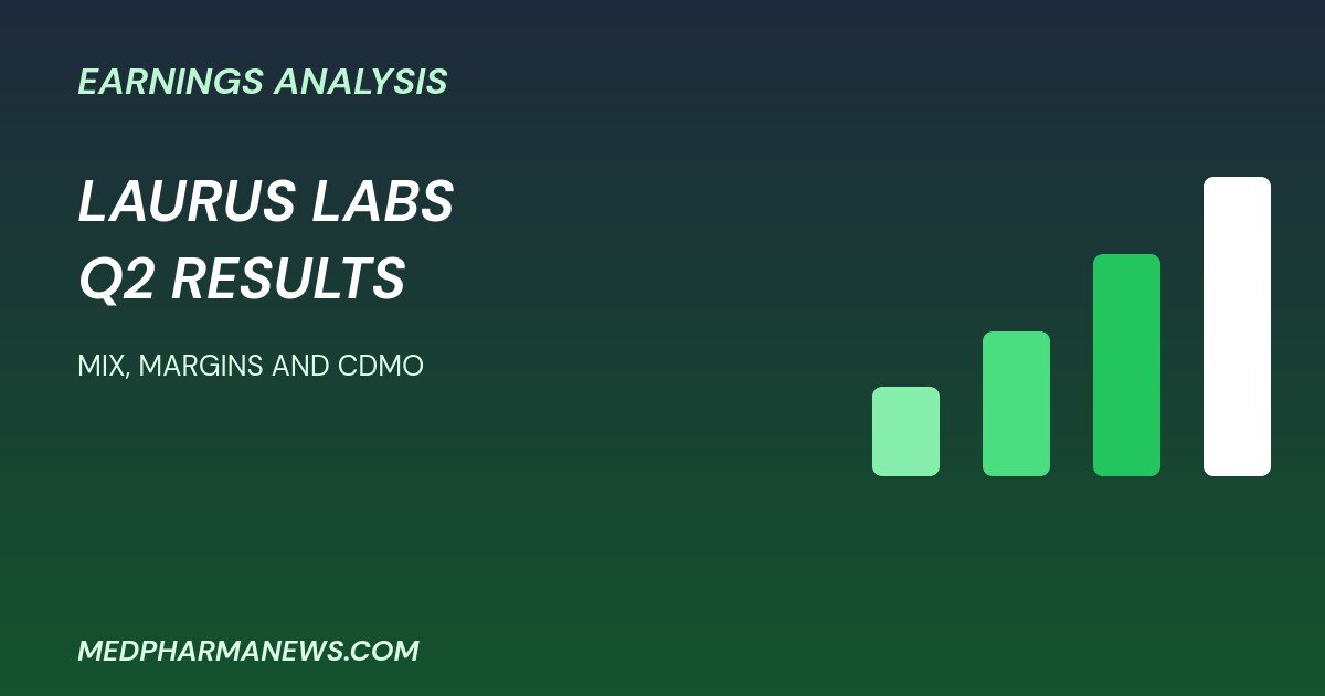 Laurus Labs Q2 results graphic about CDMO mix and margins