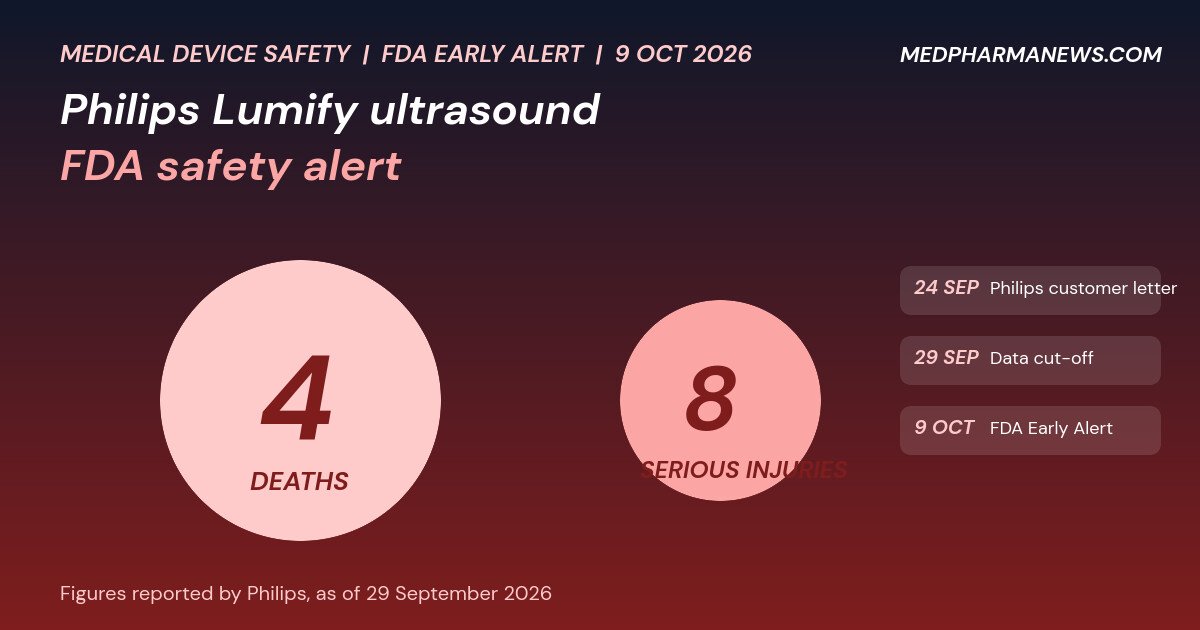 Philips Lumify ultrasound FDA safety alert: four deaths and eight serious injuries reported with a timeline from 24 September to 9 October 2026