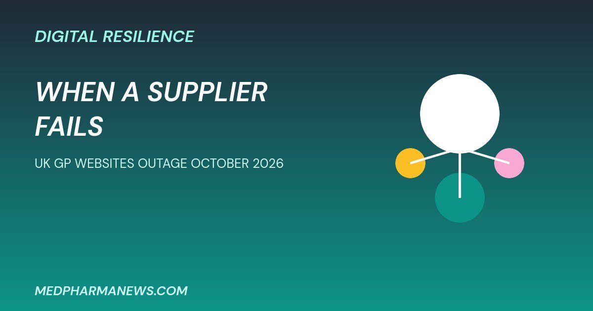 UK GP websites outage October 2026 graphic about digital resilience